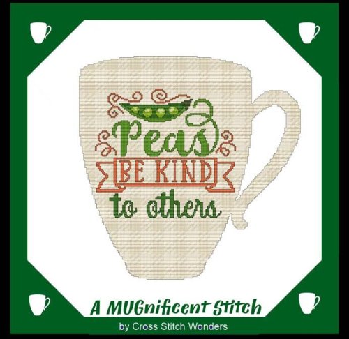 (image for) A MUGnificent Stitch - PEAS BE KIND TO OTHERS